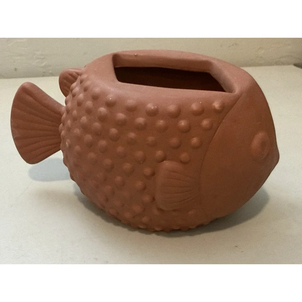 New Bath & Body Works Terra‎ Cotta Puffer Fish Foam Soap Holder